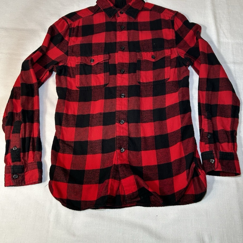 Mossimo Supply Mens Button‎ Down Red/black Plaid Flannel 100% Cotton Shirt Small